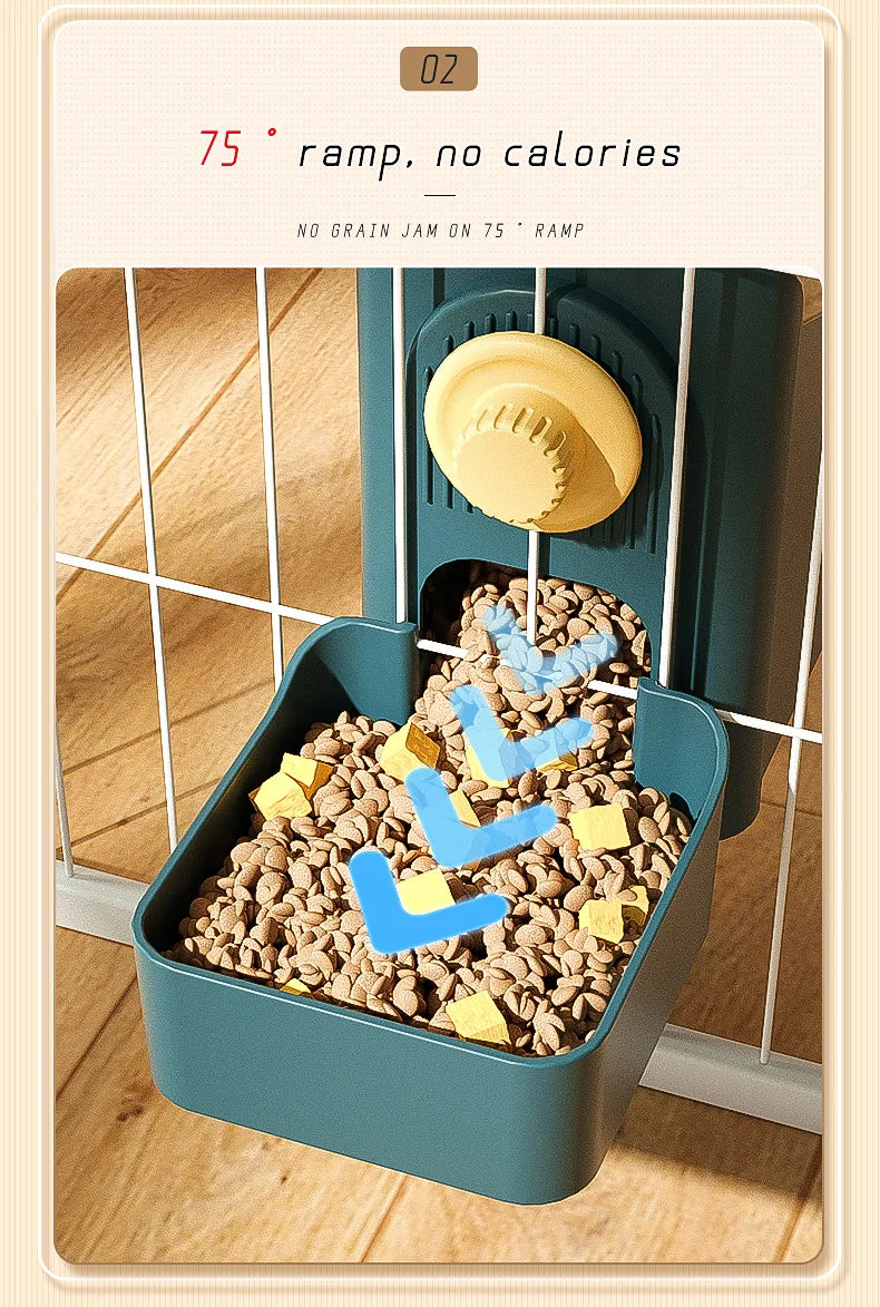 Automatic Hanging Pet Feeder with Water Bottle & Food Dispenser