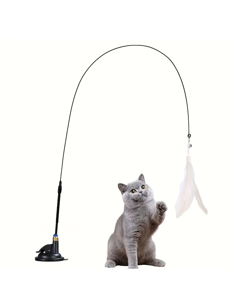 Interactive Cat Teaser Toy with Bell & Feather