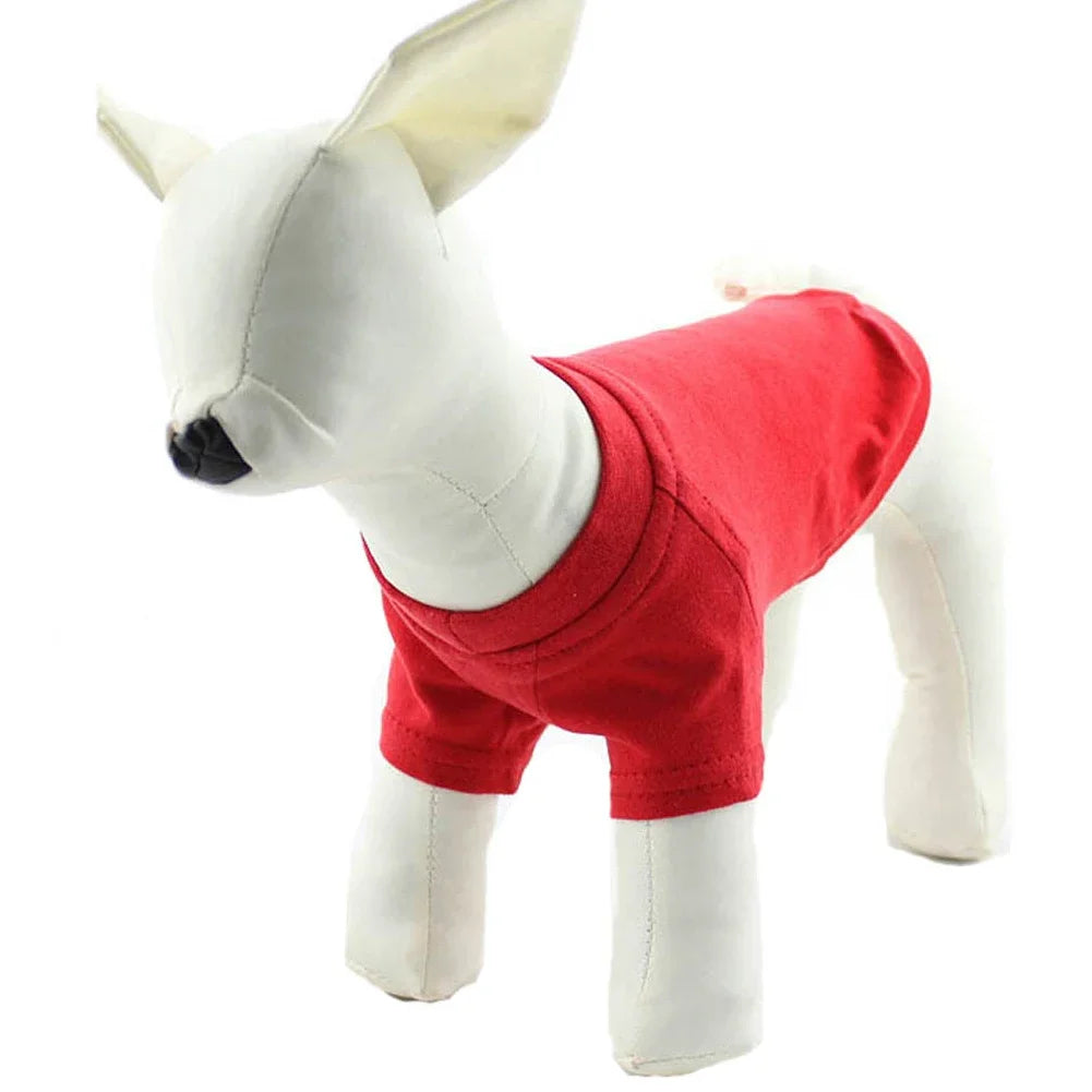 Solid Color Summer Dog T-Shirt Vest, Breathable Cotton for Dachshunds