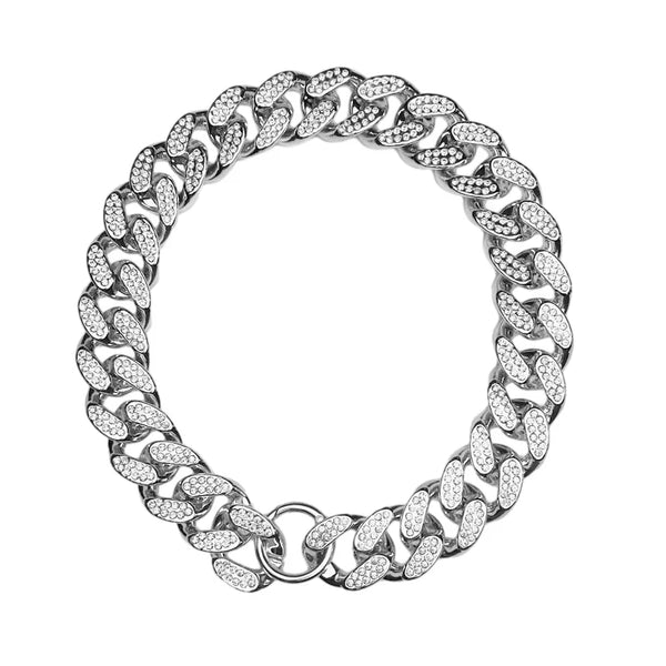 Diamond Inlay Dog Collar Chain –  Small, Medium & Large Dogs and Cats