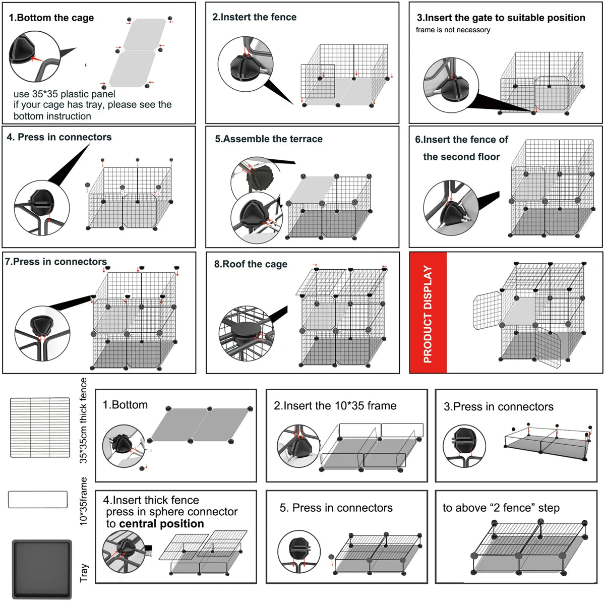 Double-Layer Extra-Large Indoor Rabbit Cage with Automatic Waste Cleaning