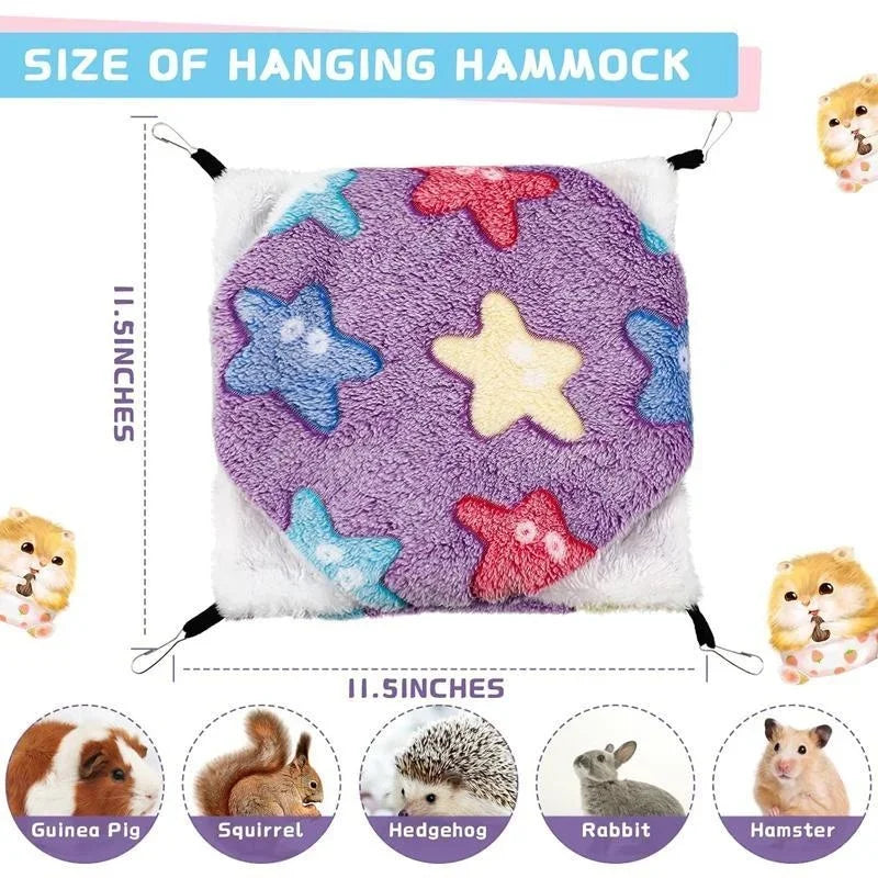Double-Layer Fleece Hanging Hammock for Guinea Pigs & Small Pets