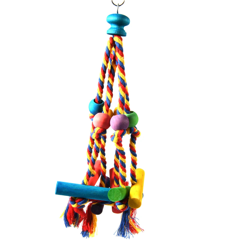 Natural Cotton Rope Parrot Toy | Chew & Tearing Bird Toy for small birds