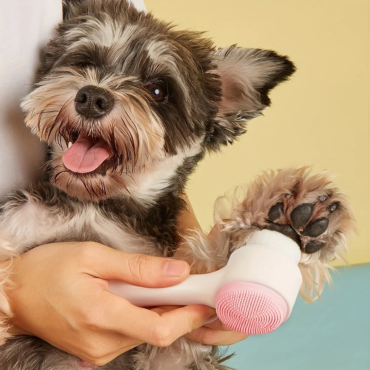 Silicone Pet Paw Cleaner & Massage Brush, Dual-Sided Grooming Tool for Dogs