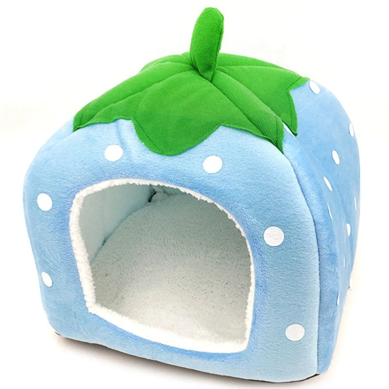 Strawberry Hamster House & Small Pet Hideout Bed