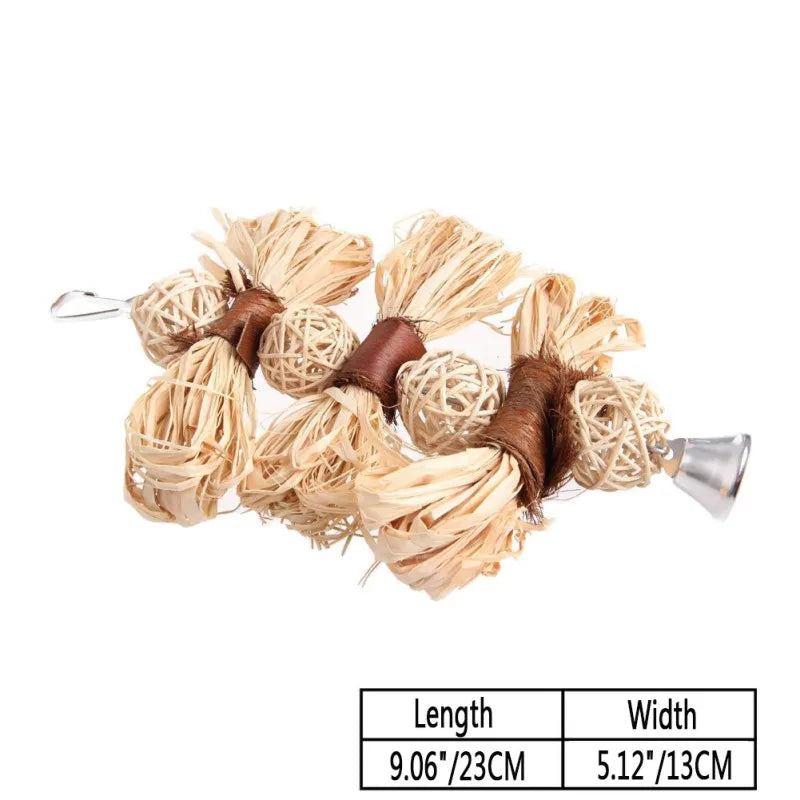 Parrot Hanging Toy with 4 Stainless Steel Pots & Acrylic Beads