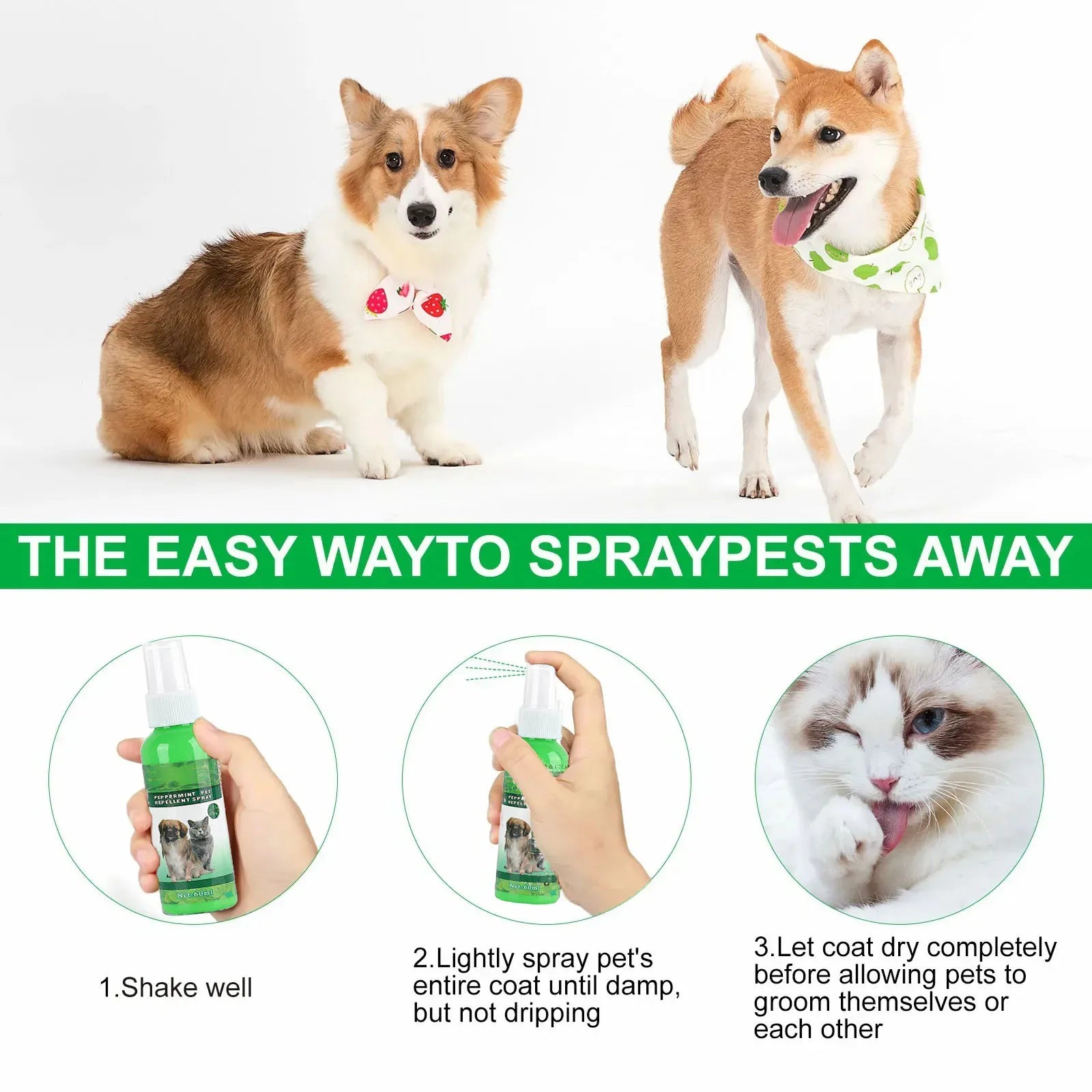 Natural Flea & Tick Spray for Dogs & Cats
