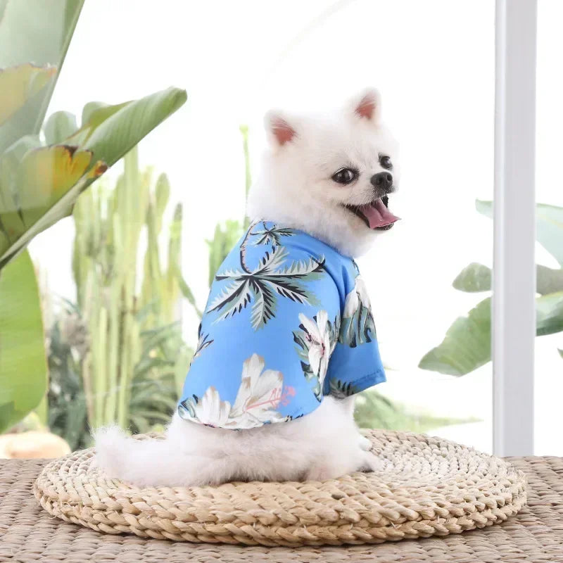 Hawaiian Style Summer Dog Shirt, Beachwear for Small & Medium Dogs, Puppies, and Cats