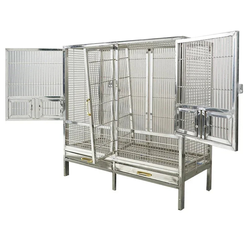 Luxury Stainless Steel Double Bird Cage