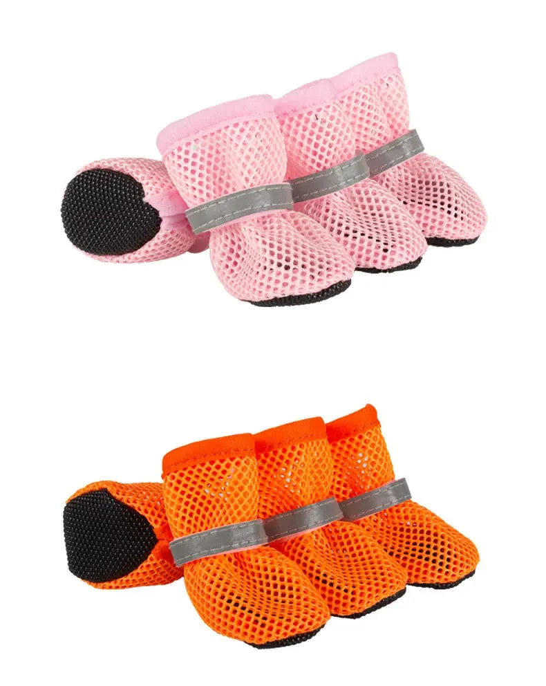 4pcs Non-Slip Breathable Dog Shoes for Small & Medium Pets
