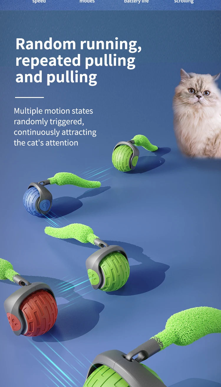 Speedy Tail 2.0 Automatic Interactive Cat Toy Ball with Replaceable Moving Tail