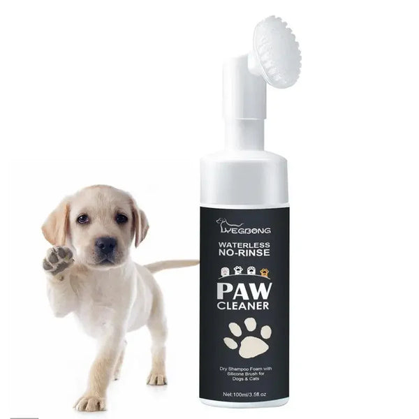 Pet Paw Cleaner Foam – Waterless Dog & Cat Paw Shampoo with Brush