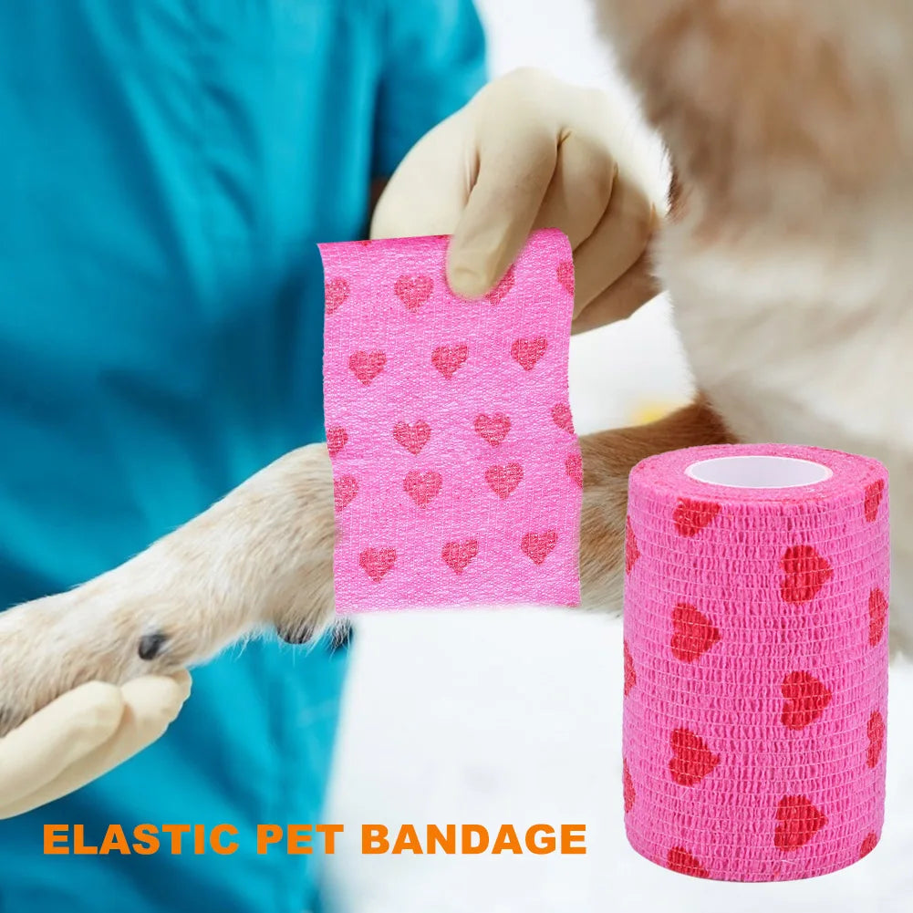 Pet Self-Adherent Elastic Bandage — Breathable, Non-Woven Wrap for Dogs & Cats