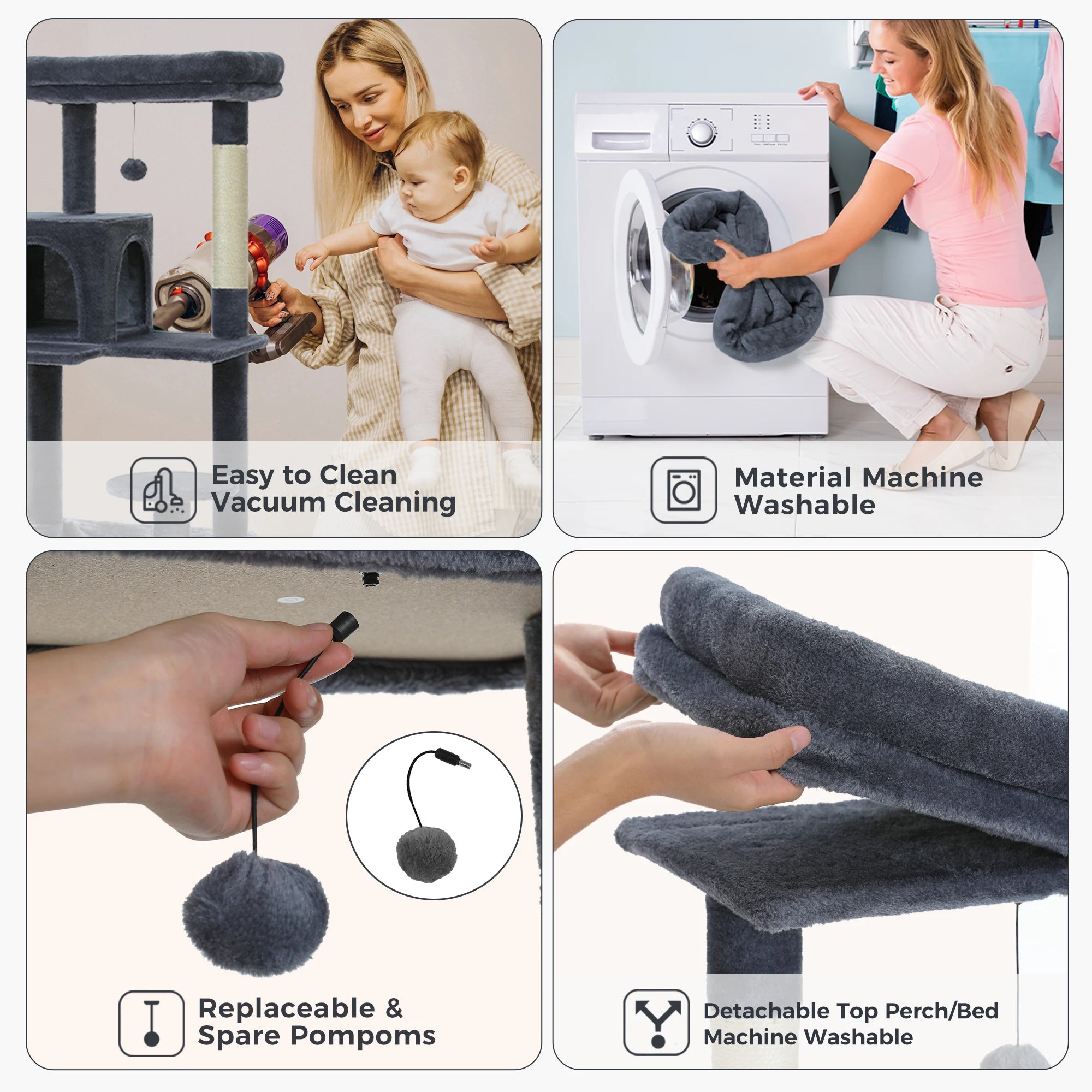 5-Level Cat Tree Tower for Large Cats with Hammock, Condo & Scratching Posts