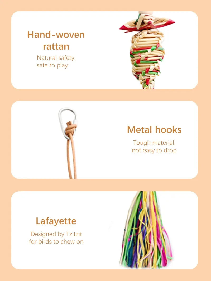 1pc Natural Straw Parrot Chew Toy
