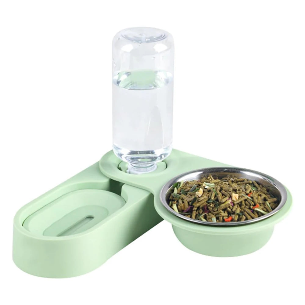 All-in-One Raised Food Bowl & Water Dispenser for Small Pets