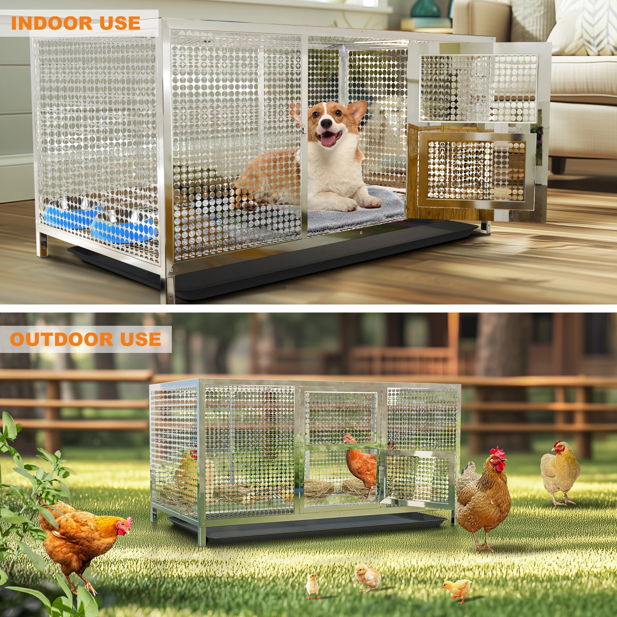 Heavy-Duty Stainless Steel Chicken Coop