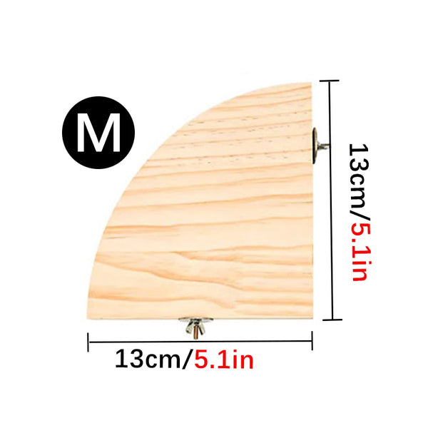 Fan-Shaped Wooden Perch Stand for Birds & Small Pets