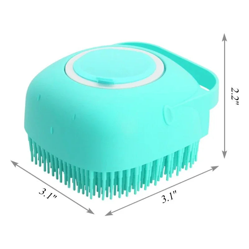 Pet Bathing Shampoo Brush – Soft Silicone Dog & Cat Grooming Scrubber