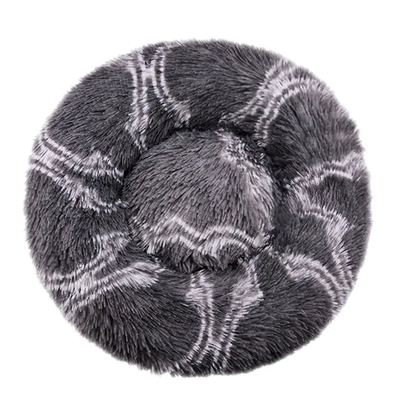 Winter Plush Round Dog & Cat Bed
