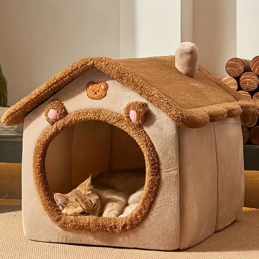 Foldable Washable Pet House – Cozy Bed for Small Dogs & Cats