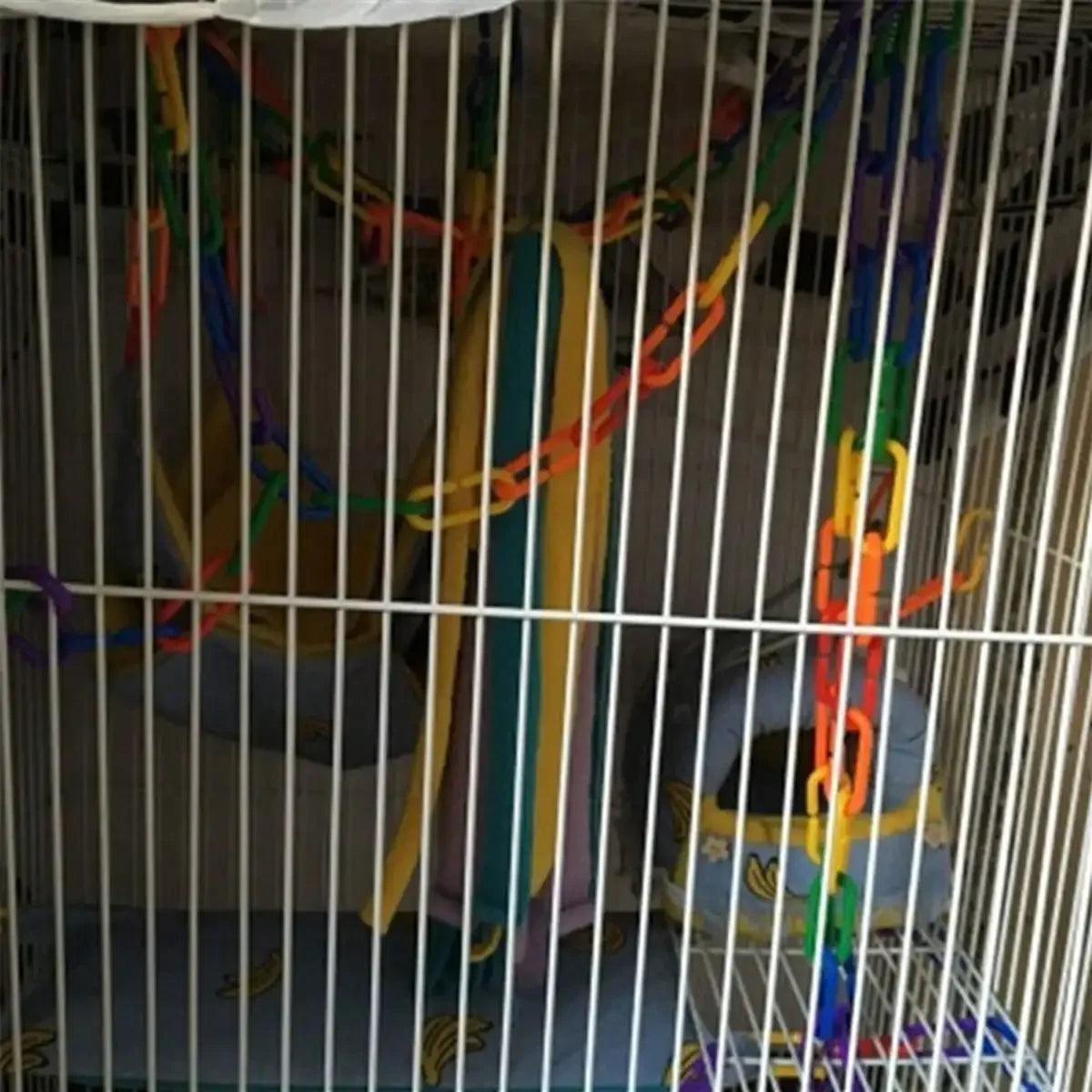 Colorful Plastic Bird Chain Links – DIY Cage Toy Hooks for Parrots