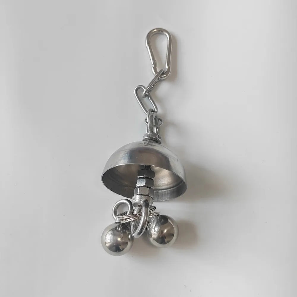 Heavy-Duty Stainless Steel Parrot Bell Toy