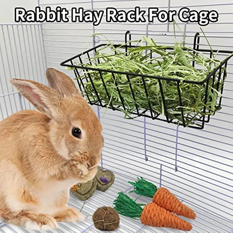 Rabbit Hay Feeder Basket & Grass Rack for Small Pets