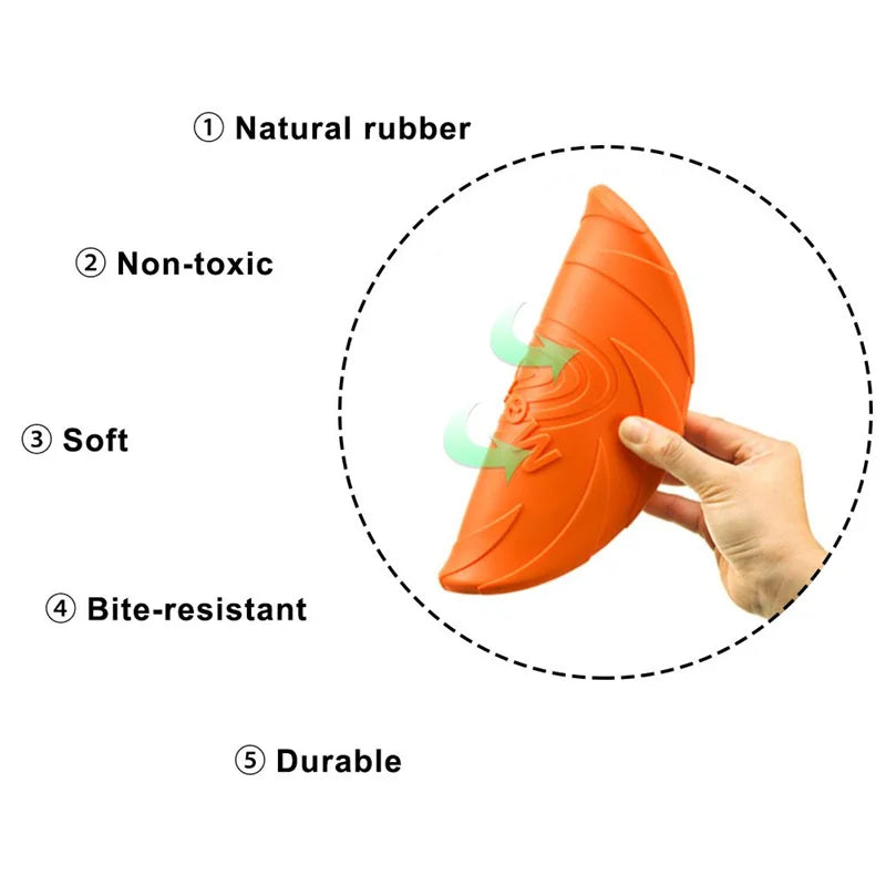 OUZEY Bite-Resistant Dog Flying Disc, Outdoor Interactive Training Toy for Dogs