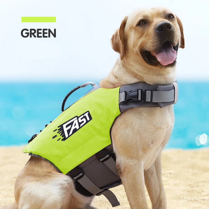 Adjustable Dog Life Jacket, Reflective Pet Safety Vest for Swimming & Boating