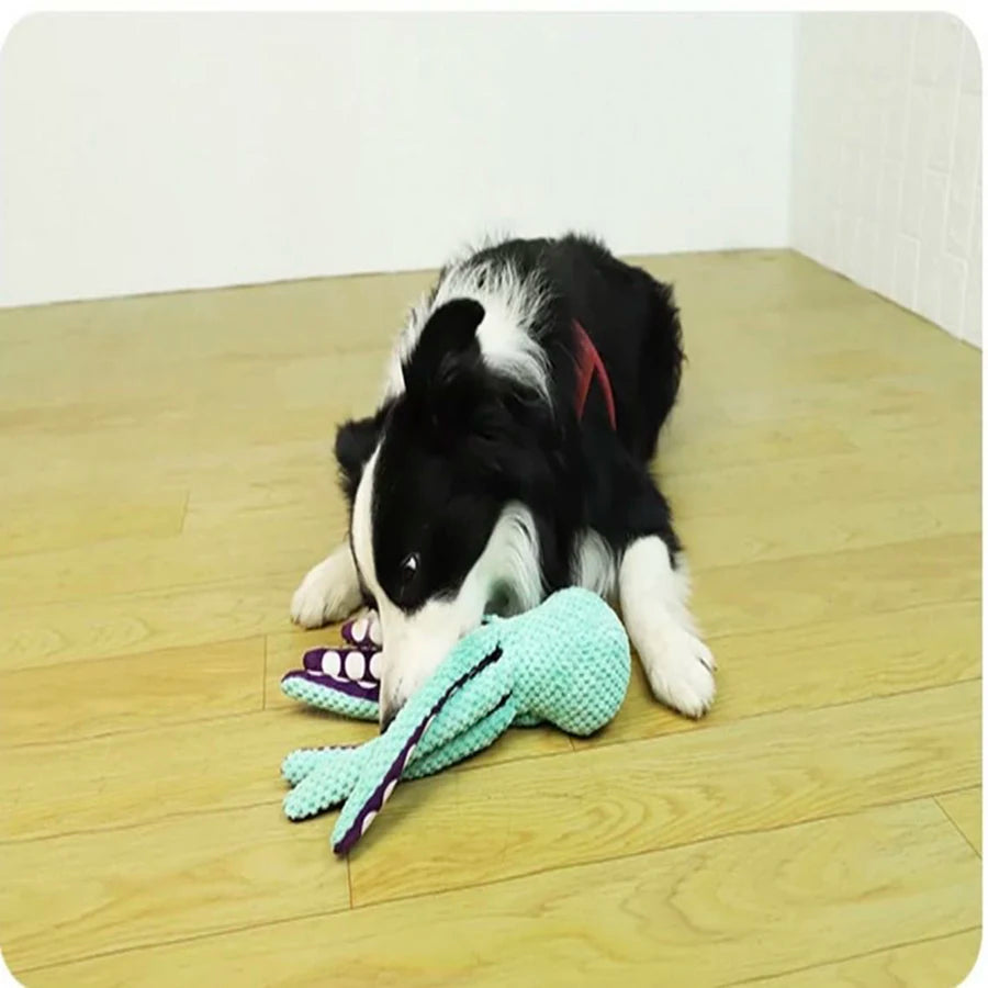 Interactive Plush Octopus Dog Toy