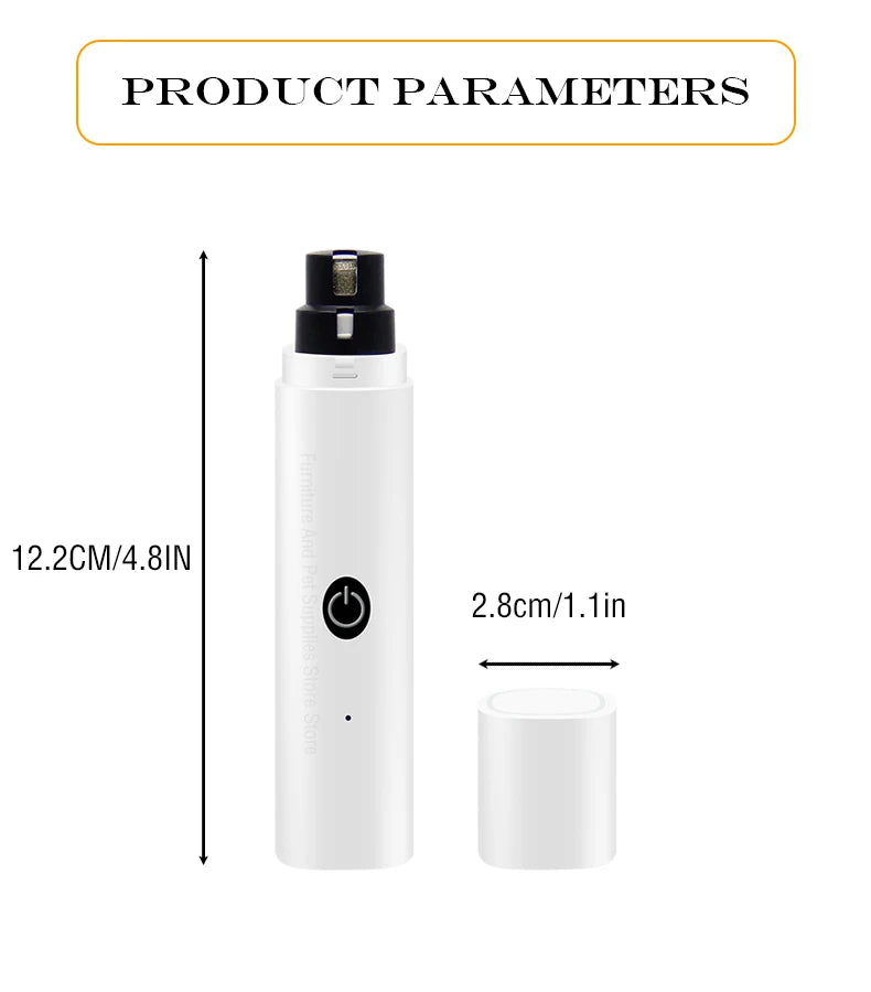 Rechargeable Electric Pet Nail Grinder with LED Light, Quiet Nail Clippers for Dogs & Cats