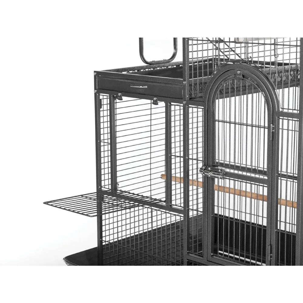 Double Roof Bird Cage with Playtop