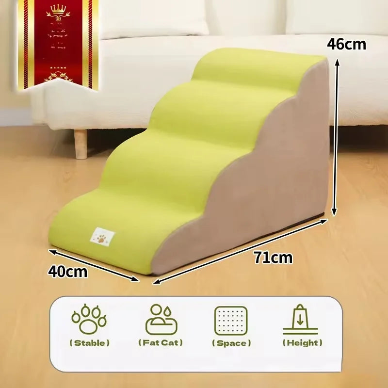 2/3 Step Memory Foam Pet Stairs with Washable Cover & Non-Slip Base