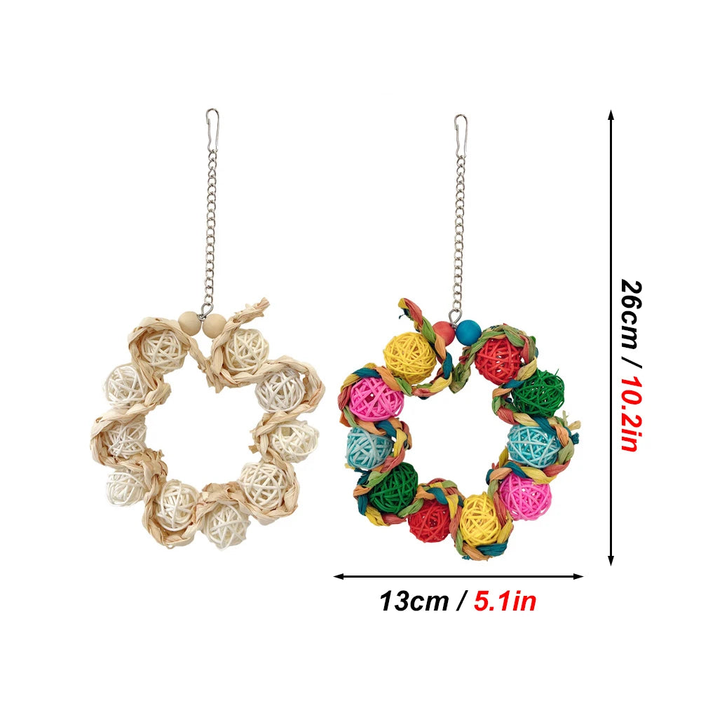 Rattan Ball Bird Swing Toy