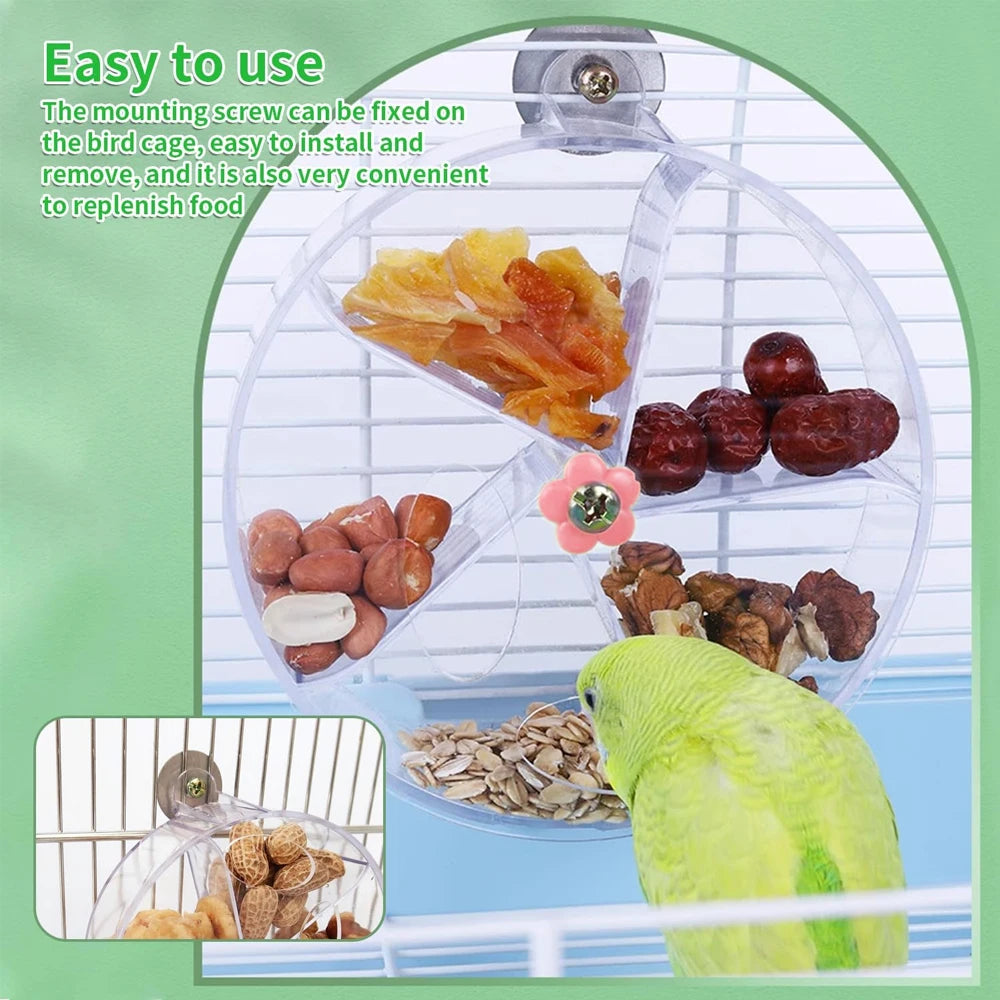 Acrylic Rotating Parrot Treat Dispenser