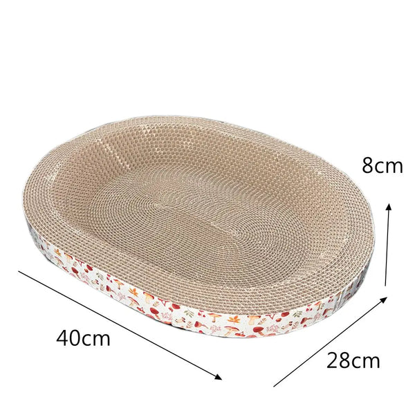 Oval Cat Scratching Board – Corrugated Paper Claw Toy & Furniture Protector