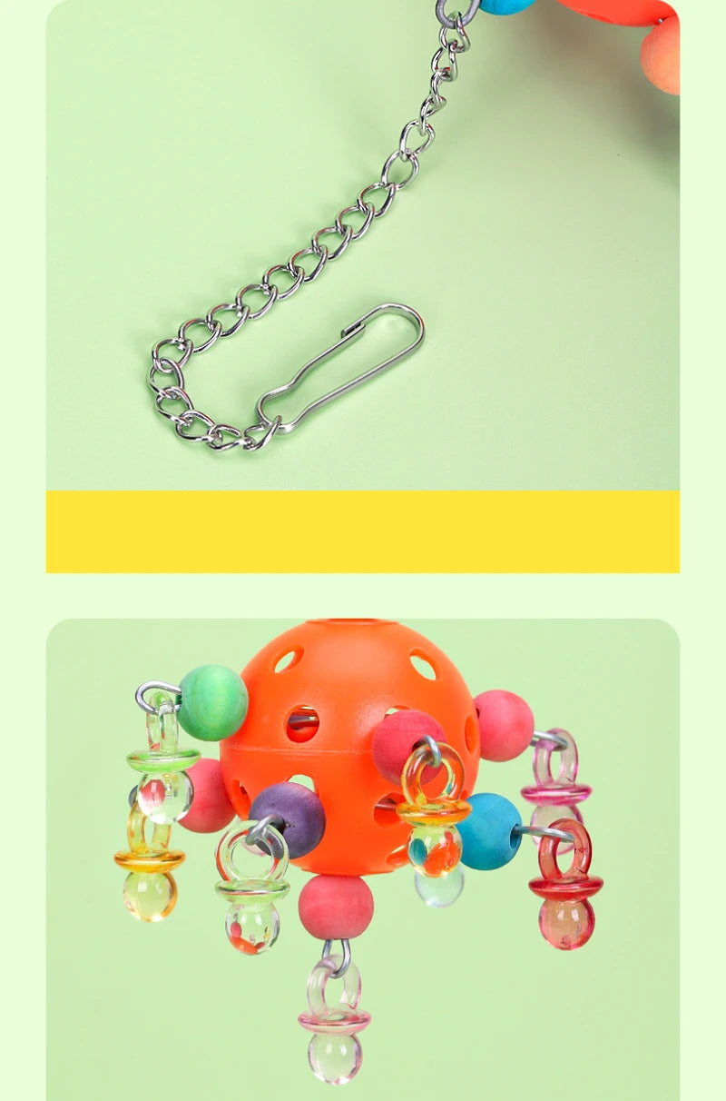 Hanging Bead Foraging Cage Decor