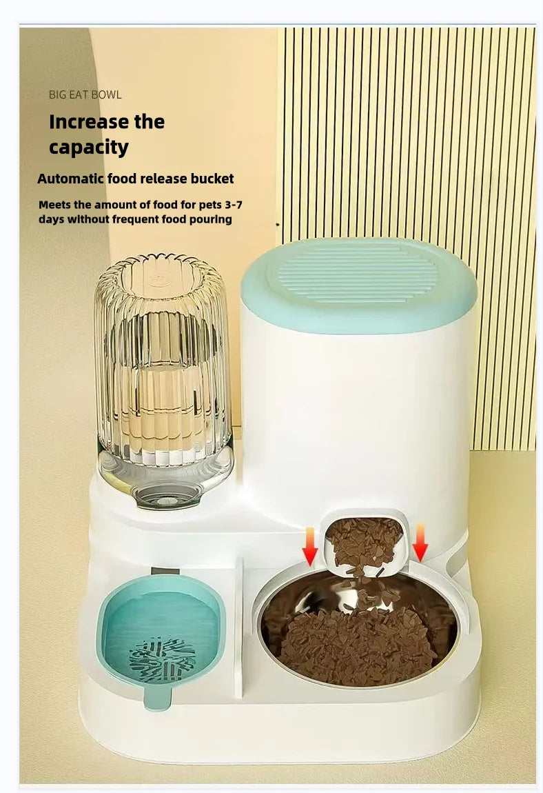 Automatic Pet Feeder and Water Dispenser – Integrated Food & Water Bowl for Cats and Dogs