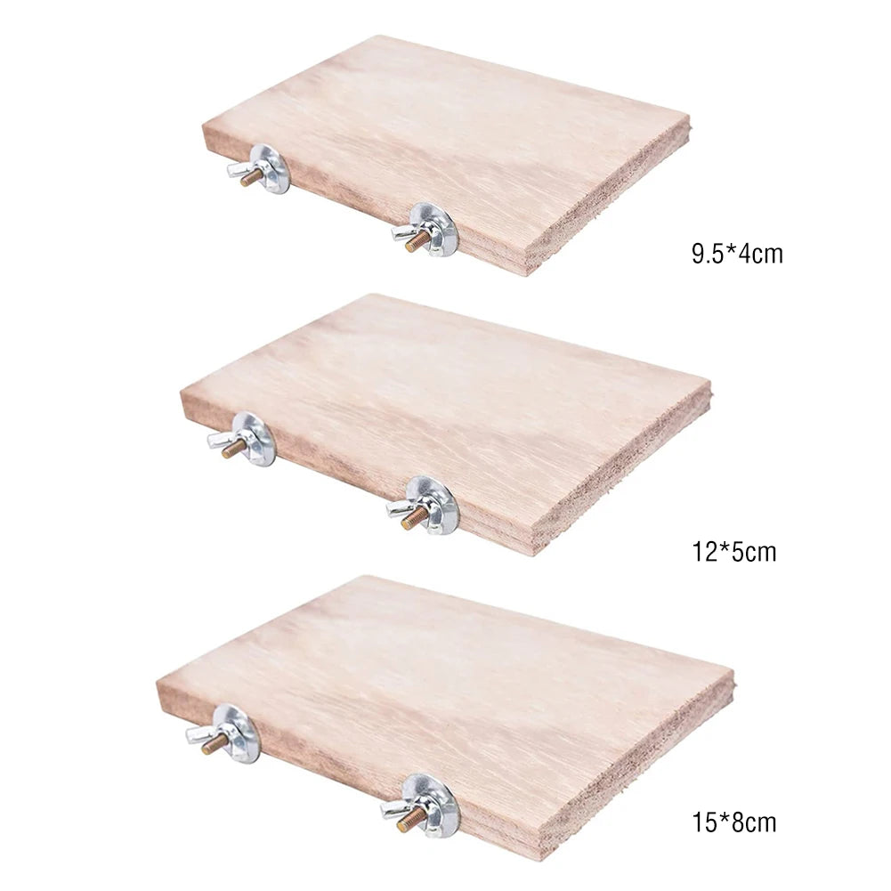 Wooden Jumping Platform & Perch Toy — Cage Accessory for Birds, Hamsters & Gerbils