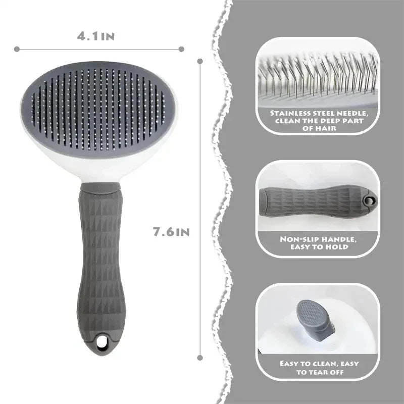 Self-Cleaning Pet Brush – Hair Remover & Grooming Comb for Dogs and Cats