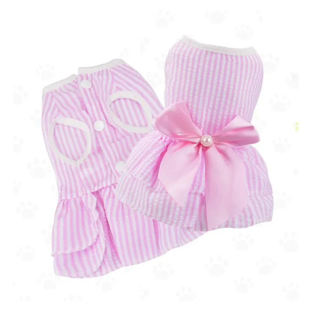 Summer Princess Dog Dress, Tutu Skirt Outfit for Small Dogs, Puppies & Cats