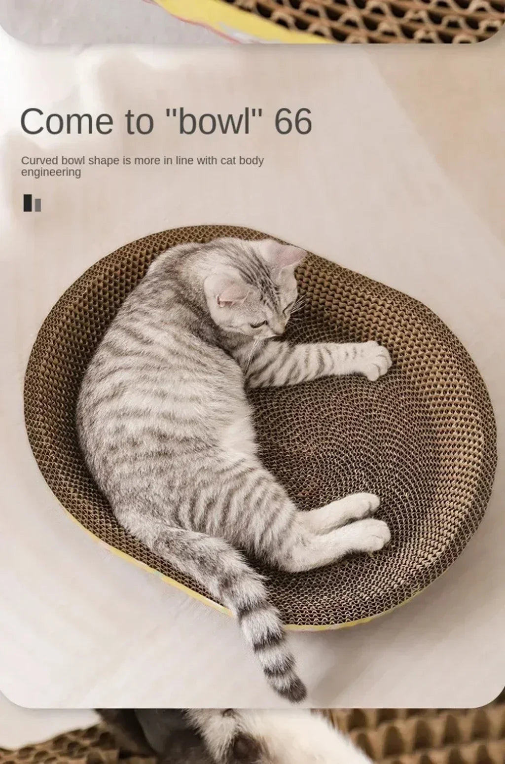 Oval Cat Scratching Board – Corrugated Paper Claw Toy & Furniture Protector