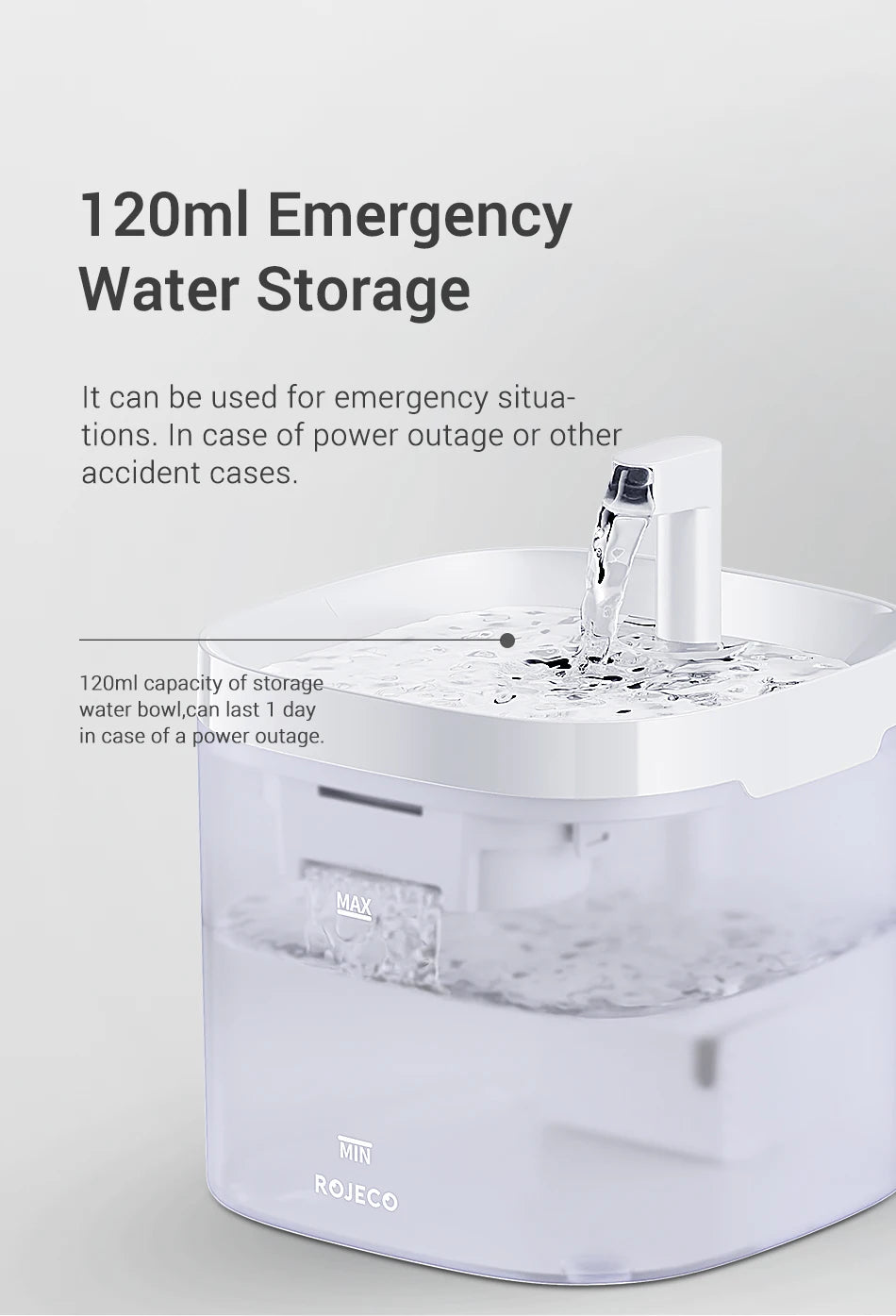 ROJECO Smart Automatic Pet Water Fountain with Recirculating Filter for Cats & Dogs