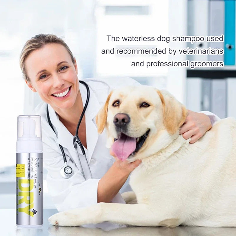 Pet Dry Cleaning Foam – No-Rinse Shampoo for Dogs, Cats, and Puppies