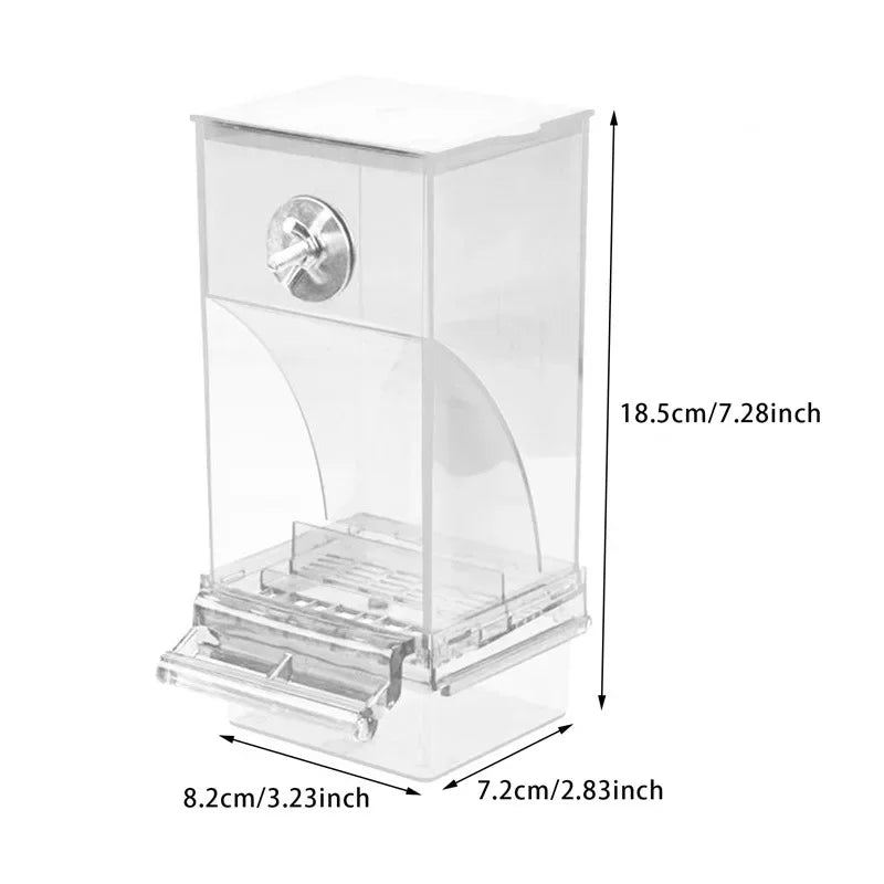 Large Capacity Splash-Proof Automatic Bird Feeder for Small Parrots
