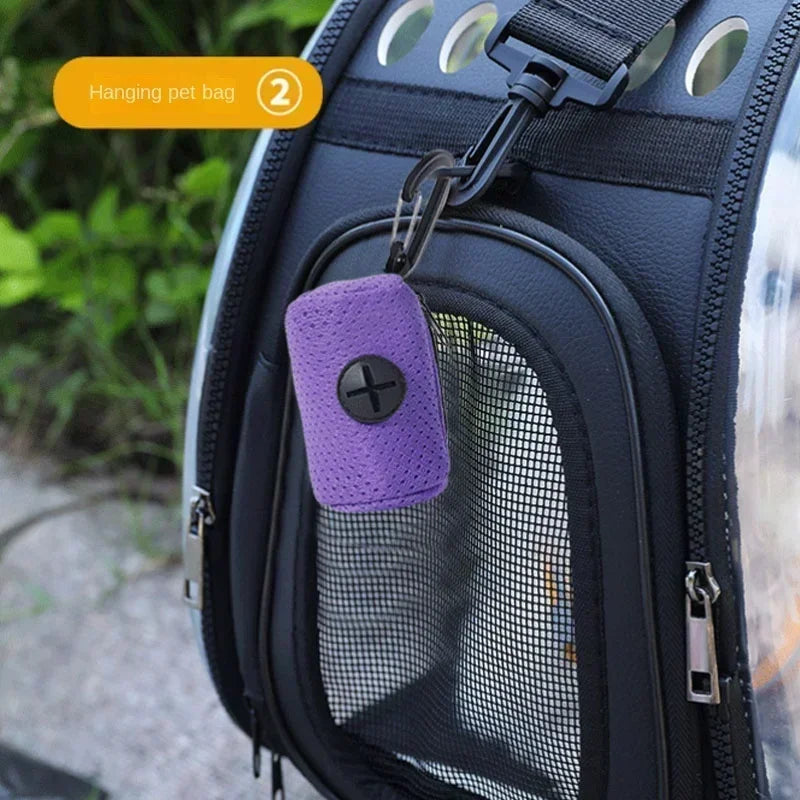 Hanging Dog Poop Bag Dispenser, Portable Waste Bag Holder for Dog Walks