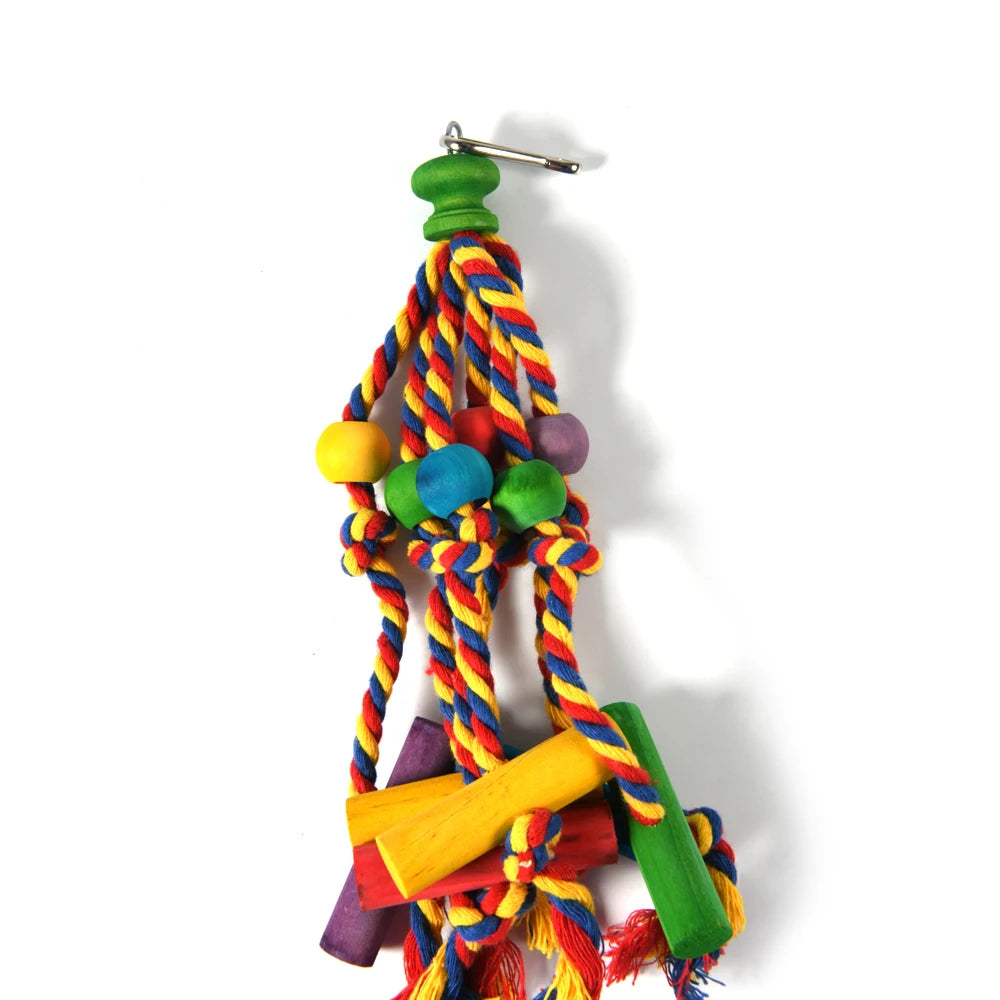 Natural Cotton Rope Parrot Toy | Chew & Tearing Bird Toy for small birds