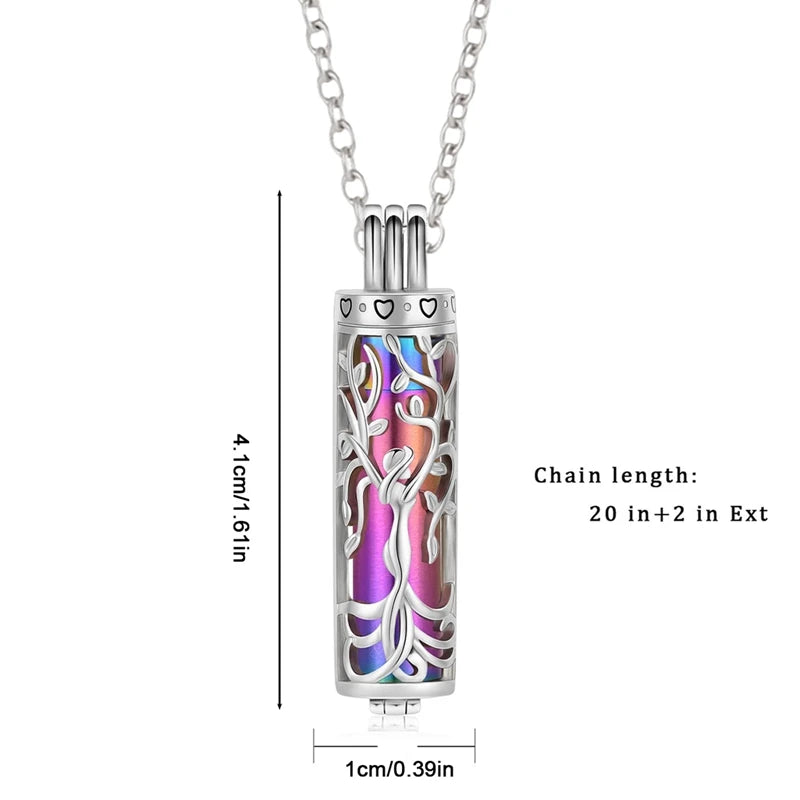 Tree of Life Cylinder Urn Necklace – Memorial Ashes Keepsake Jewelry