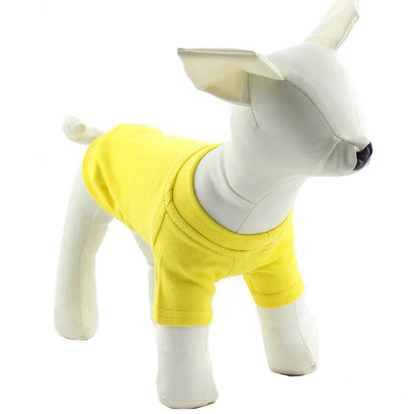 Solid Color Summer Dog T-Shirt Vest, Breathable Cotton for Dachshunds